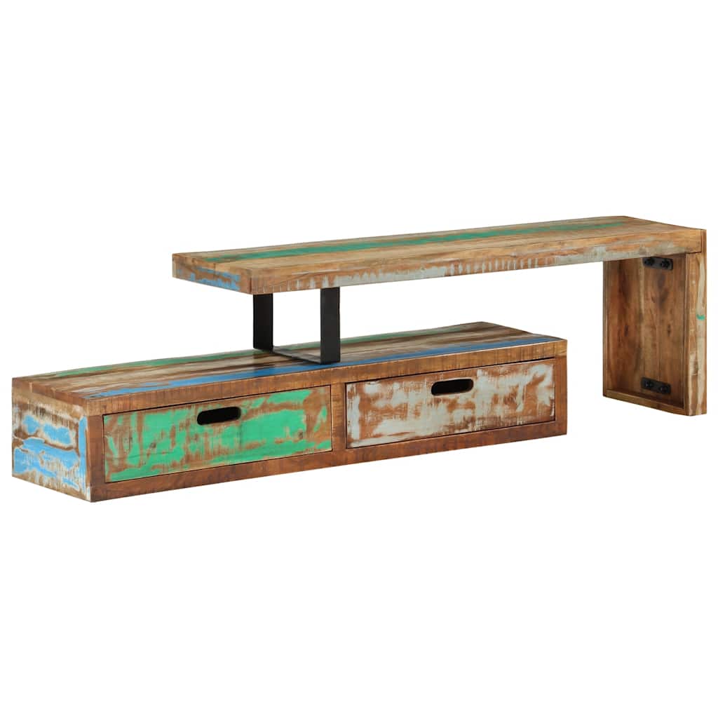 Suporte de TV (118-200)x30x40 cm madeira maciça reciclada