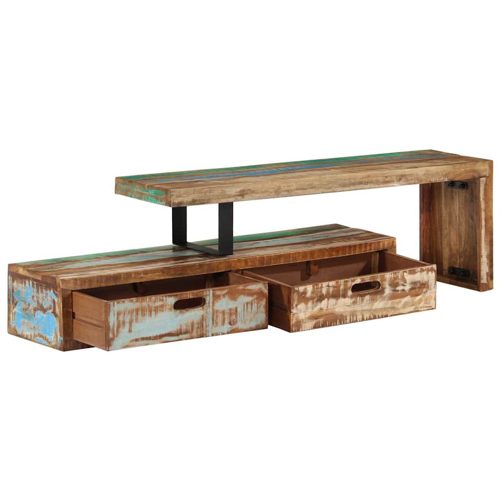 Suporte de TV (118-200)x30x40 cm madeira maciça reciclada