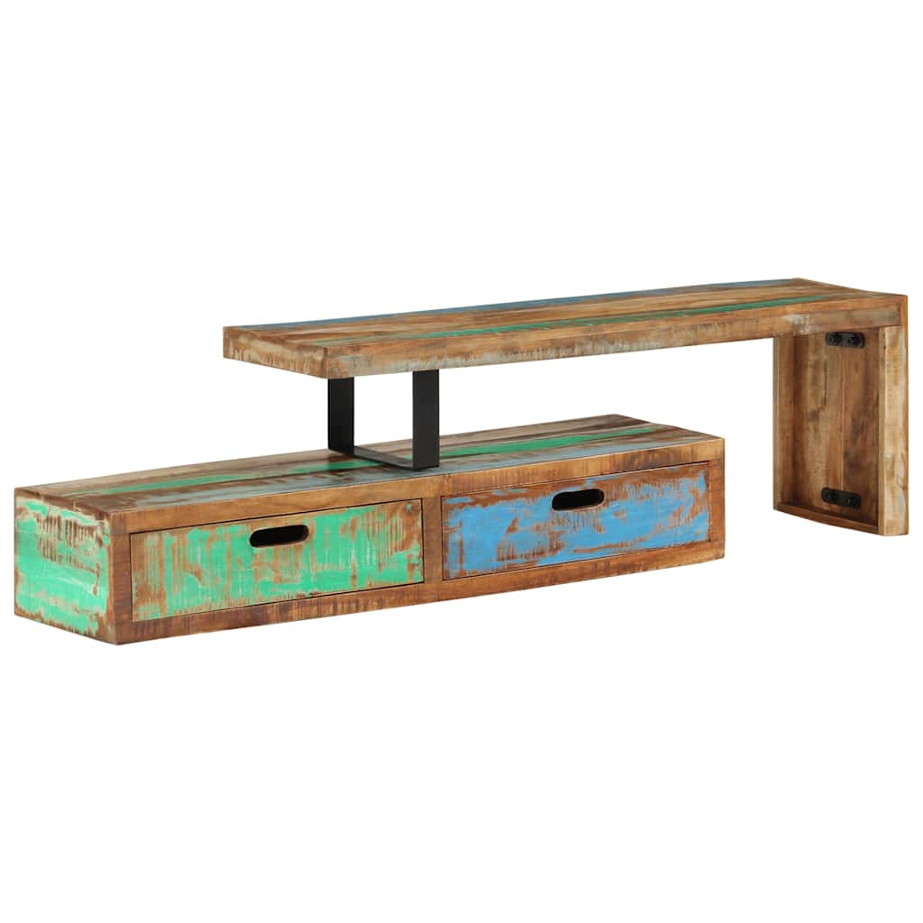 Suporte de TV (118-200)x30x40 cm madeira maciça reciclada