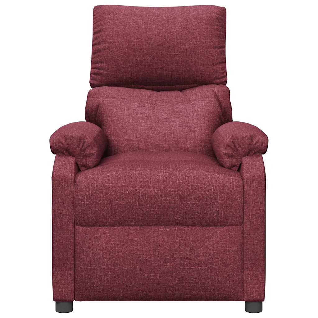 Poltrona de massagens elétrica reclinável tecido vermelho tinto