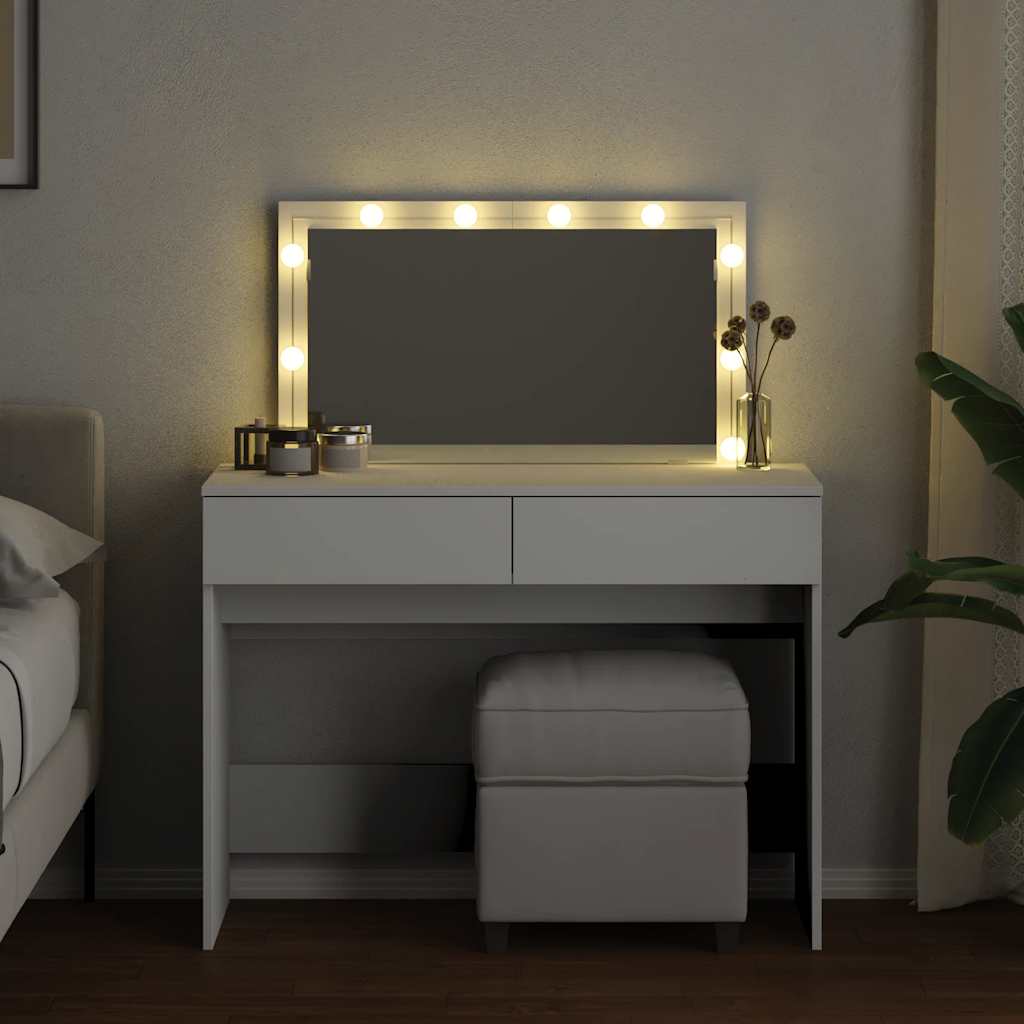 Toucador com leds 100x40x120 cm branco