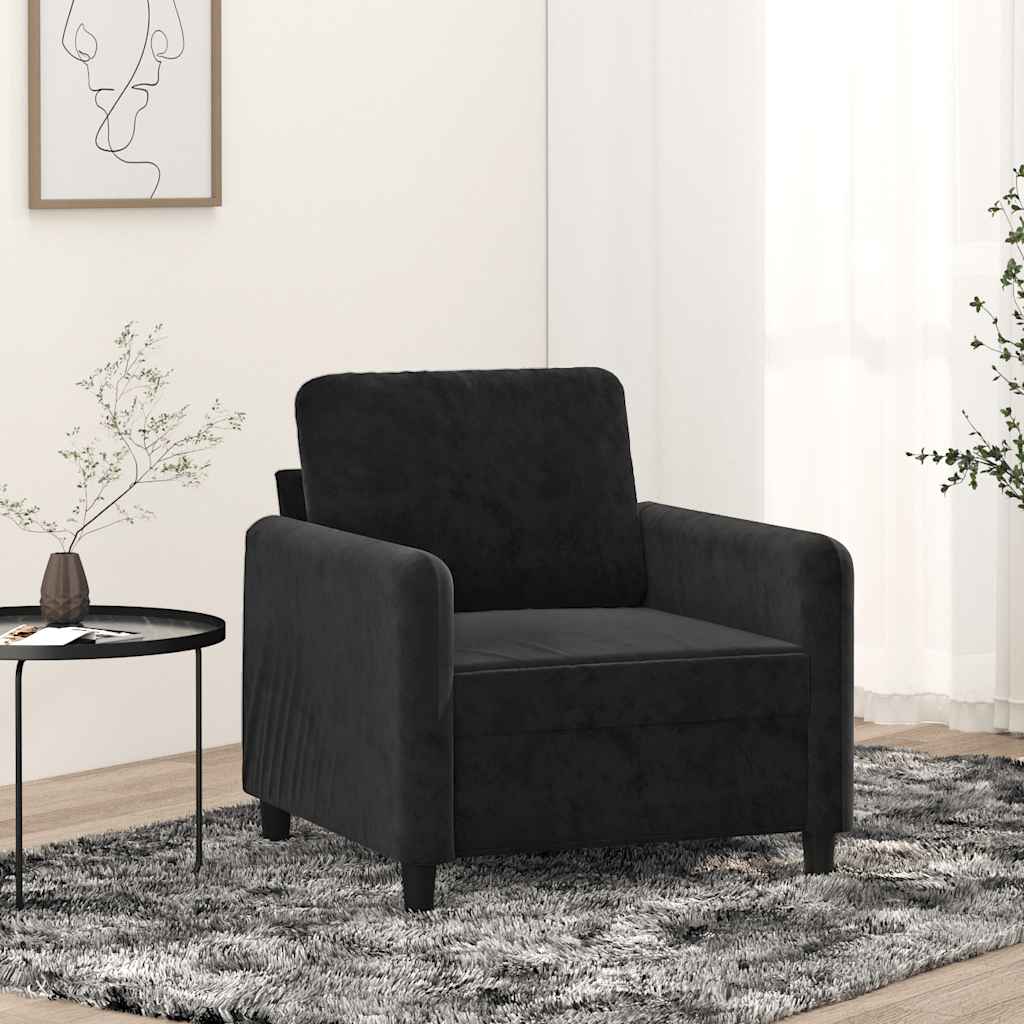 Poltrona 60 cm veludo preto