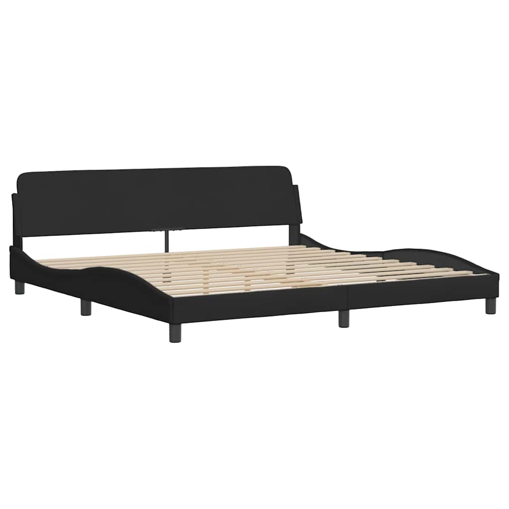 Cama com colchão dover 200x200 cm tecido preto
