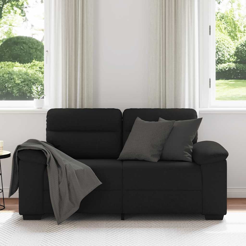 Sofá de 2 lugares tecido 160x81x84 cm preto