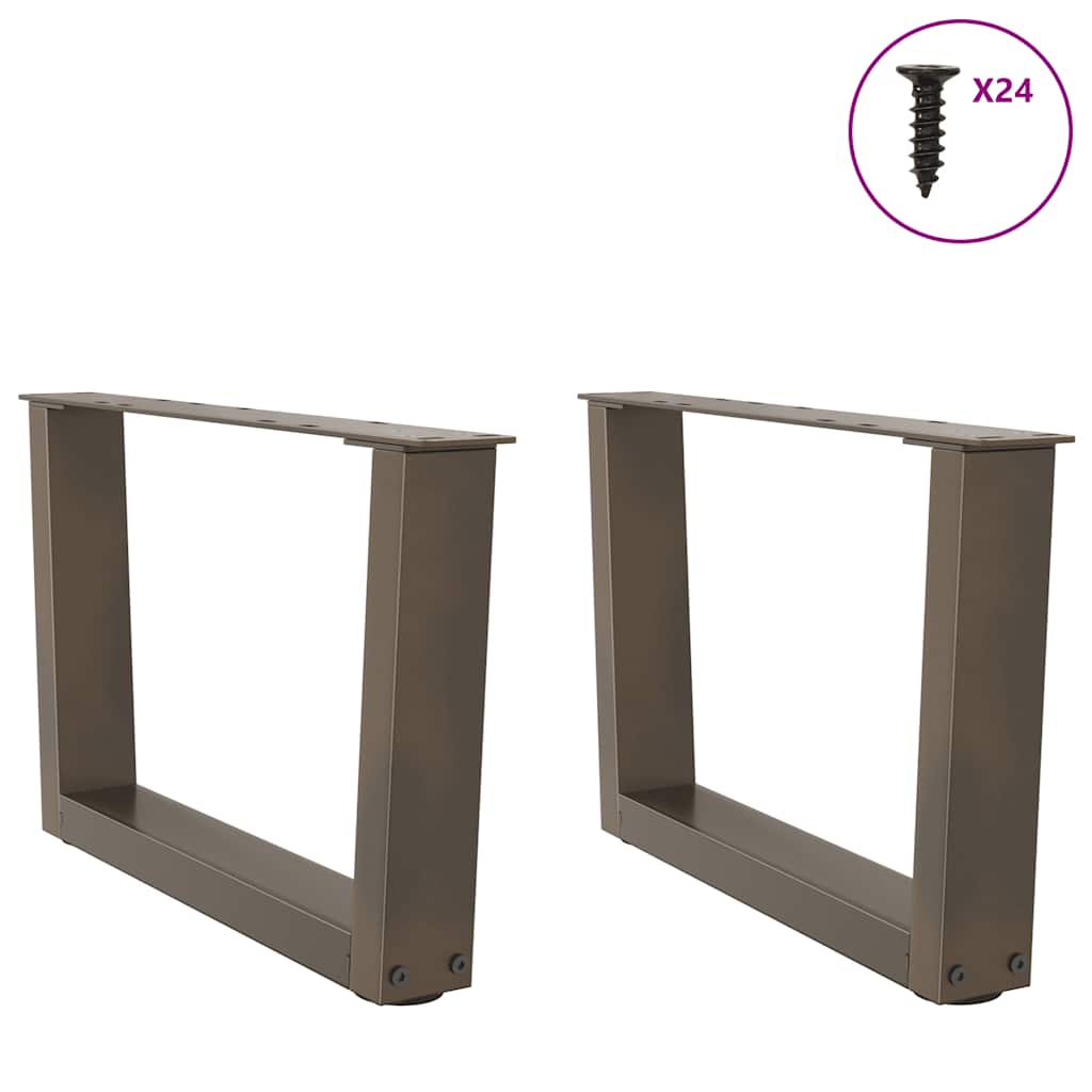 Pés para mesa de centro em formato de v, 2 peças, aço natural, 50x(30-31,3) cm, aço