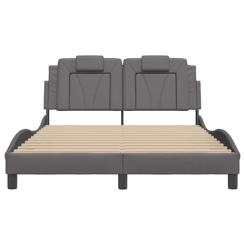 Estrutura de cama viana sem colchão 120x200cm couro artificial cinzento
