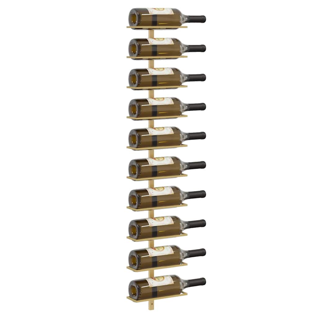 Garrafeira de parede para 10 garrafas metal dourado