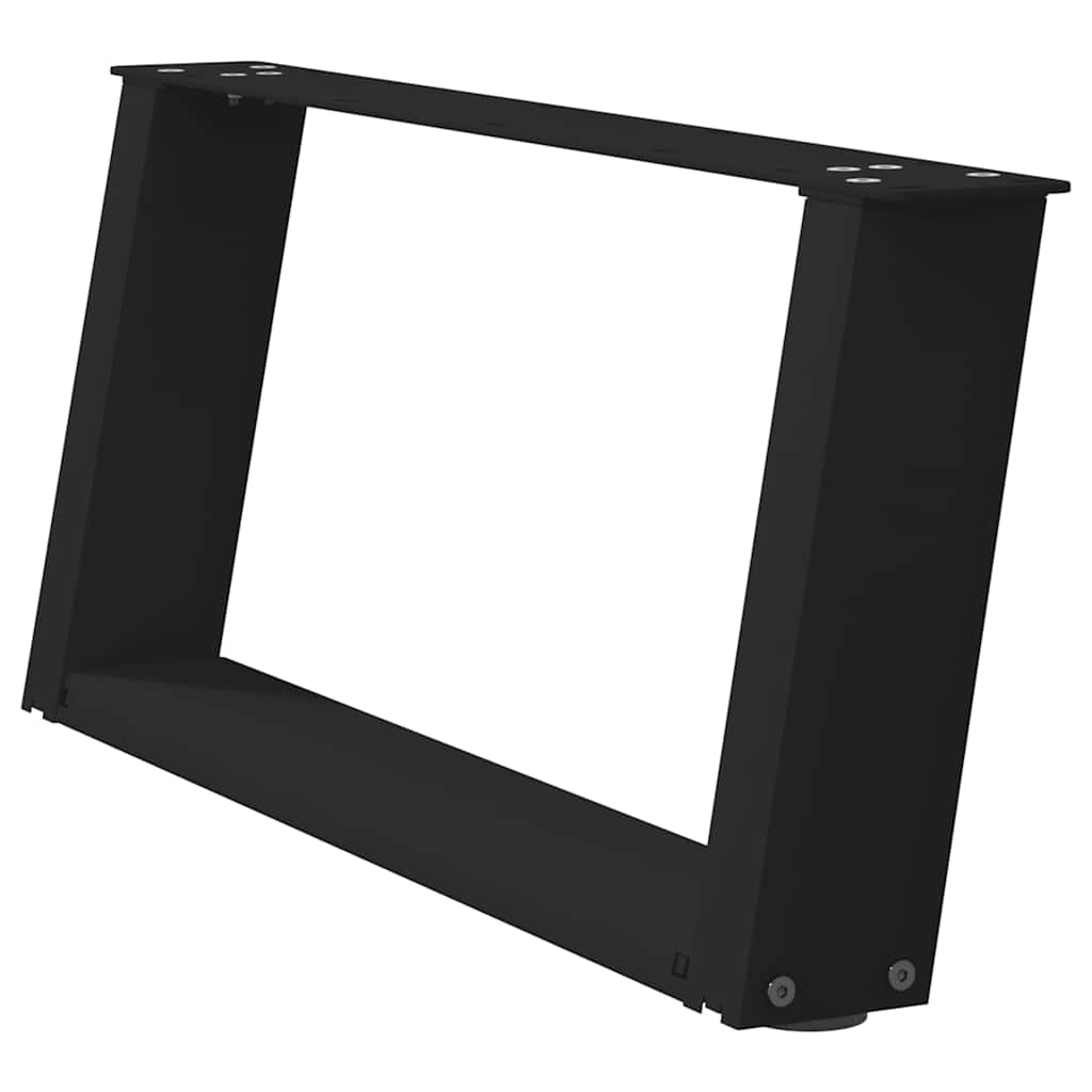Pés para mesa de centro em formato de u, 2 peças, preto, 60x(30-31) cm, aço