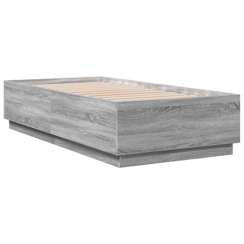 Estrutura cama 90x190 cm derivados de madeira cinzento sonoma