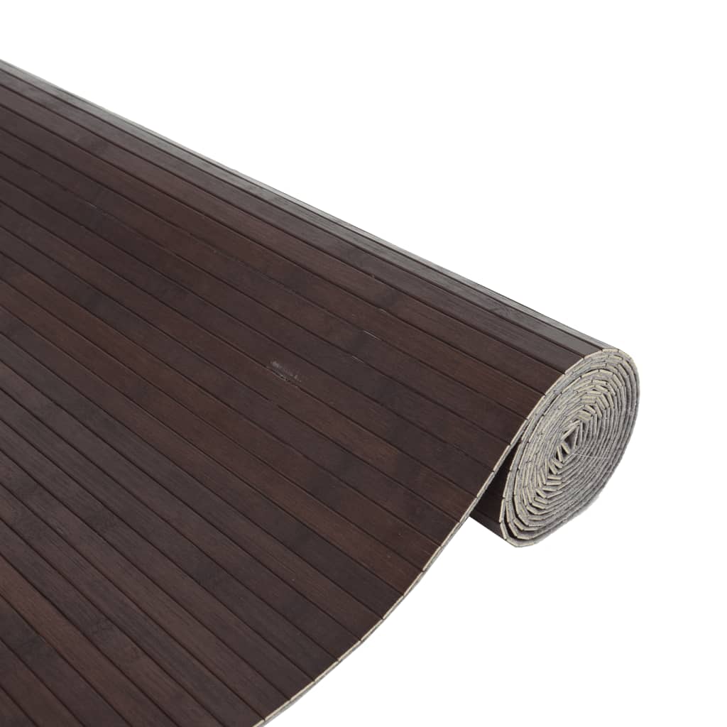 Tapete retangular 80x200 cm bambu castanho-escuro
