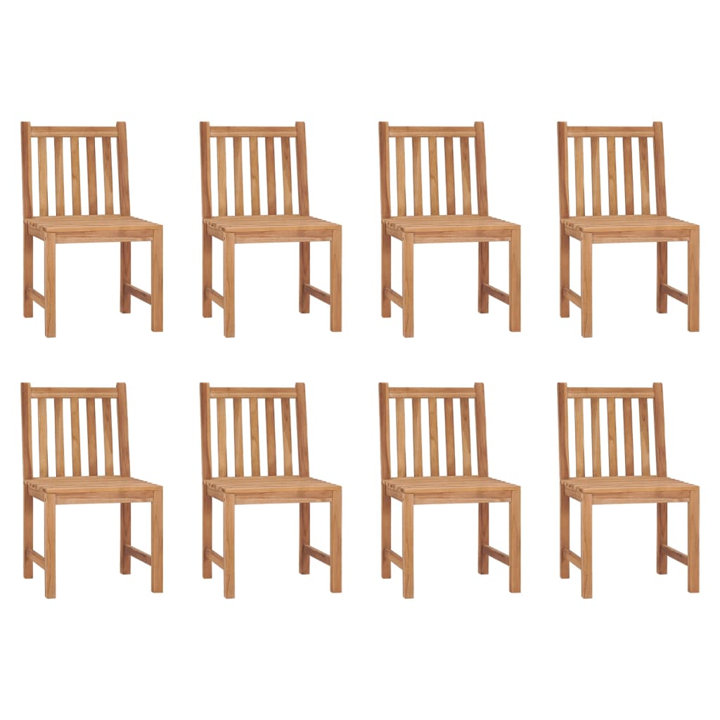 Cadeiras de jardim 8 pcs c/ almofadões madeira de teca maciça