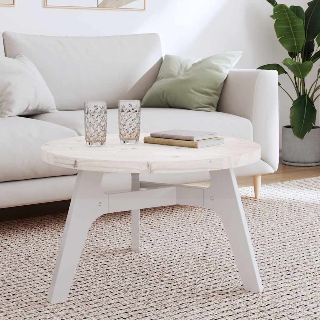 Tampo de mesa redondo ø70x3 cm madeira de pinho maciça branco