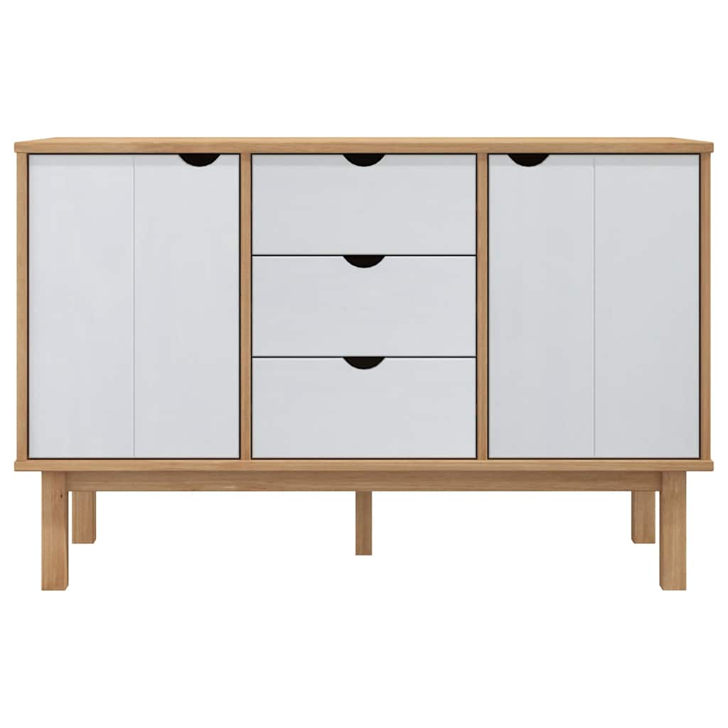 Aparador otta 113,5x43x73 cm pinho maciço castanho/branco