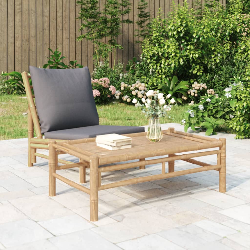 Mesa de centro para jardim 100x55x33 cm bambu