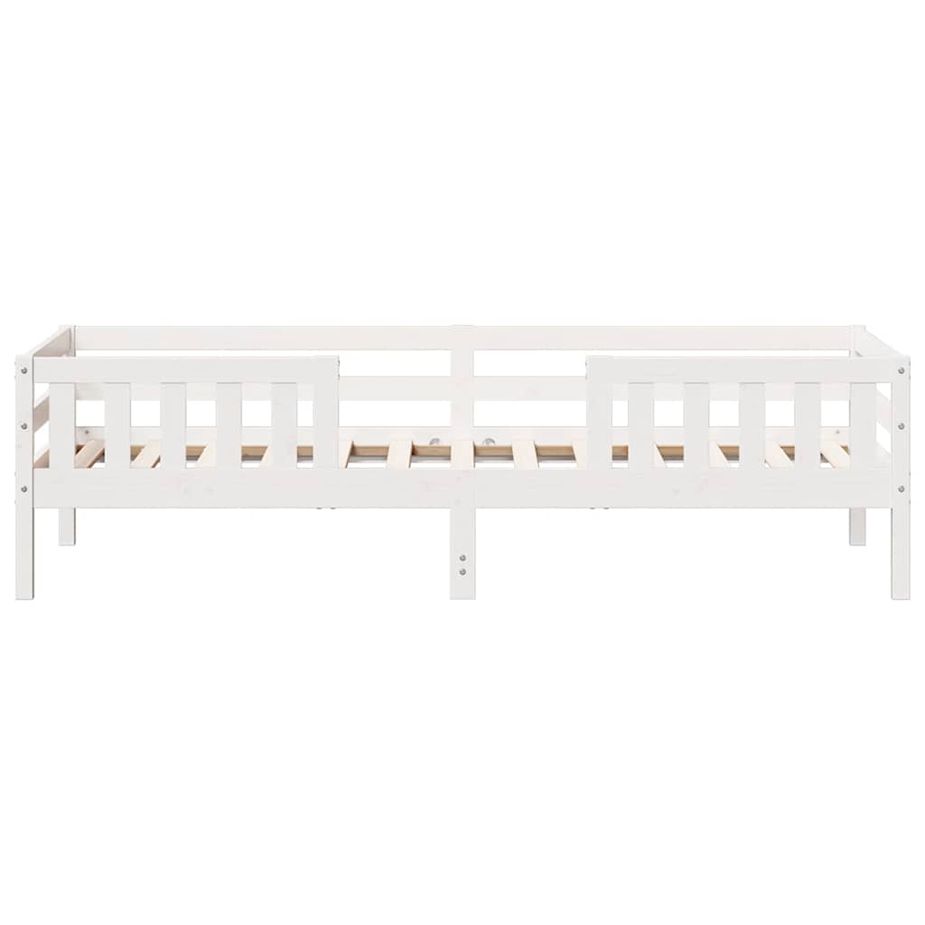 Cama sem colchão 90x190 cm madeira de pinho maciça branco