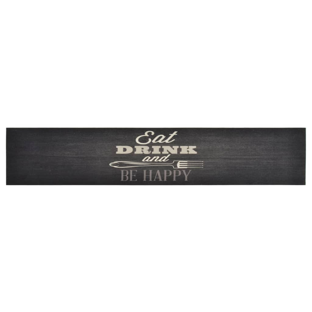 Tapete de cozinha lavável 60x300 cm veludo padrão cozinha preto