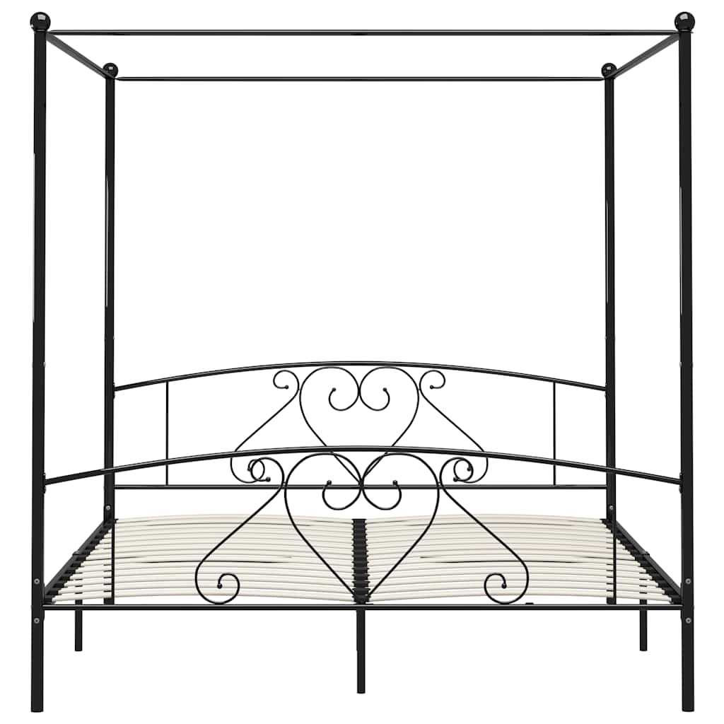 Estrutura de cama dossel 180x200 cm metal preto