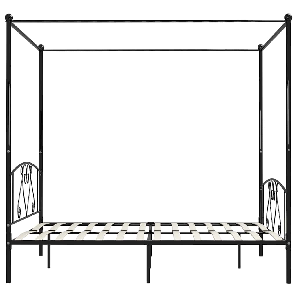 Estrutura de cama dossel 180x200 cm metal preto