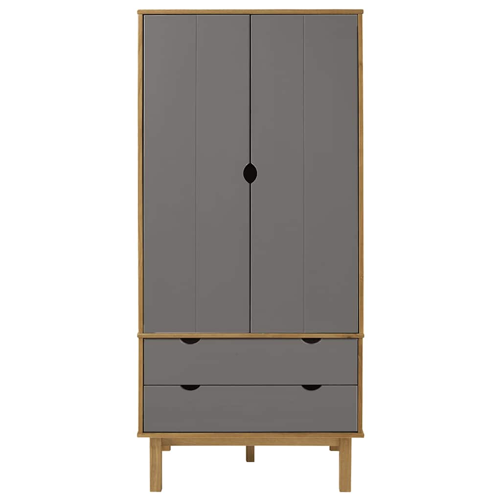 Roupeiro otta 76,5x53x172 cm pinho maciço castanho/cinza