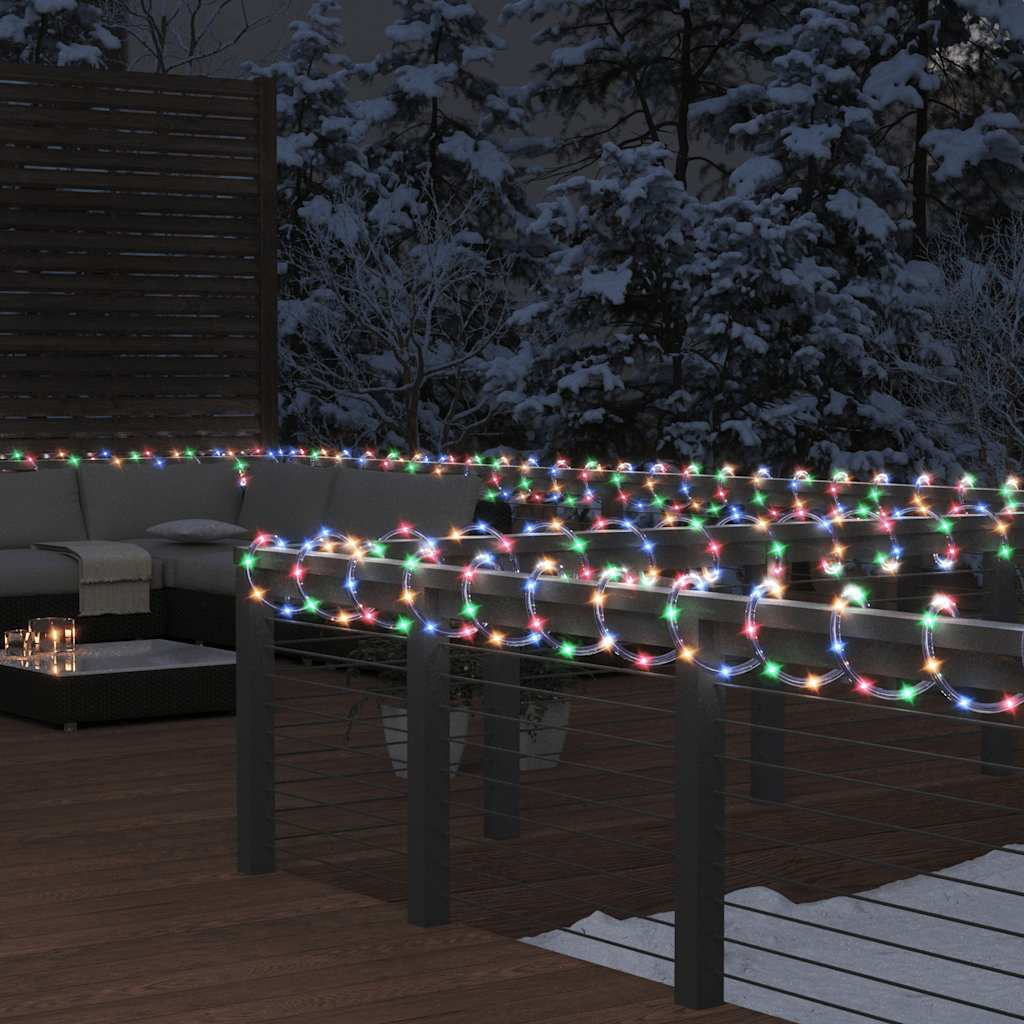 Cordão de iluminação com 480 luzes LED 20 m PVC multicolorido