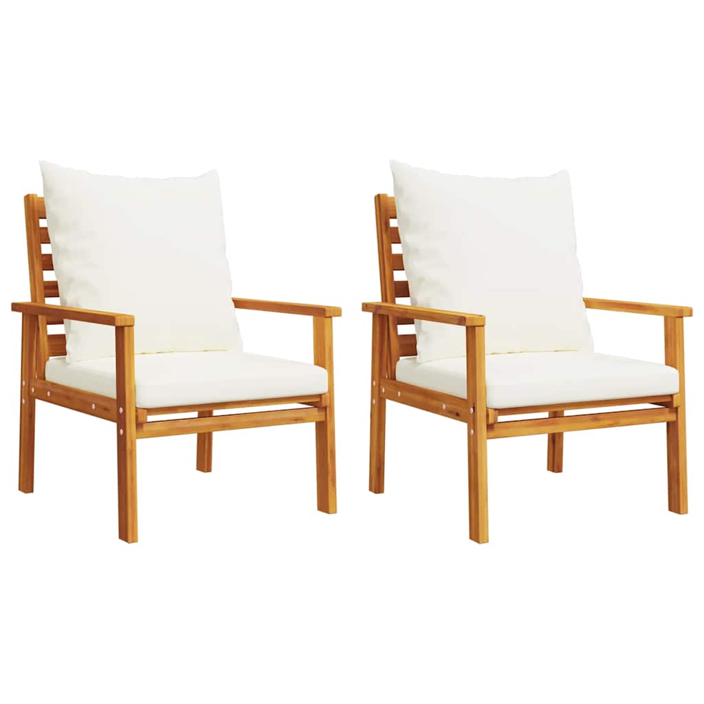 5 Pcs conjunto lounge de jardim c/ almofadões acácia maciça