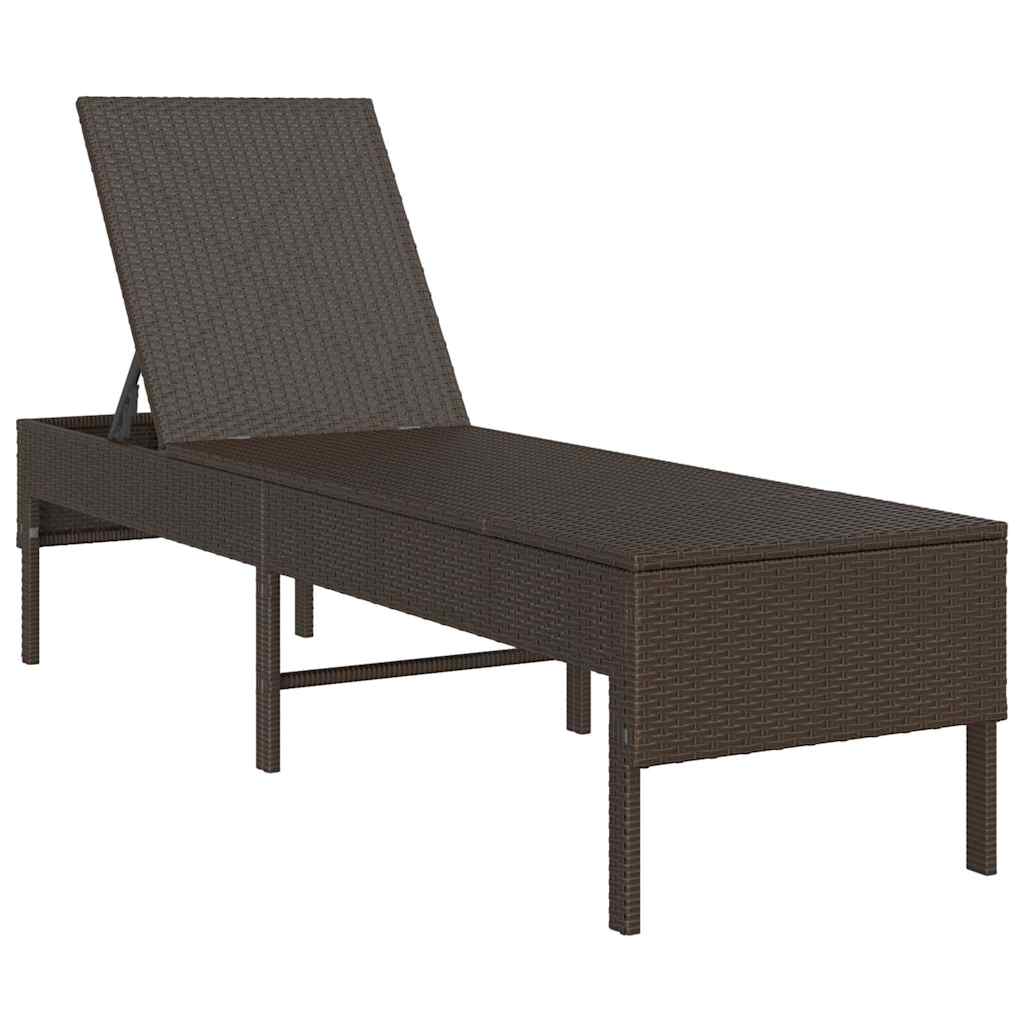 Espreguiçadeira com almofadão 55x200x44cm vime PE castanho