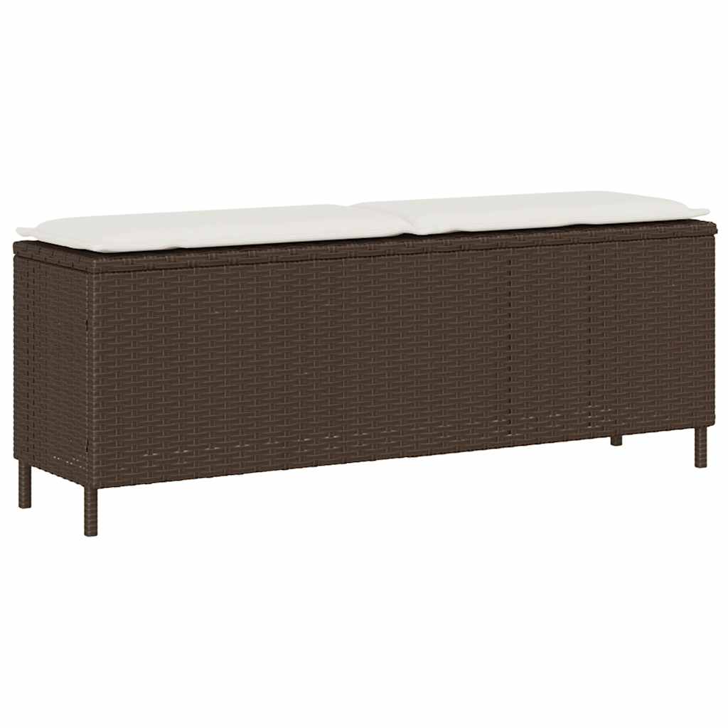 Banco de jardim com almofadão 110x30x40,5 cm vime PE castanho