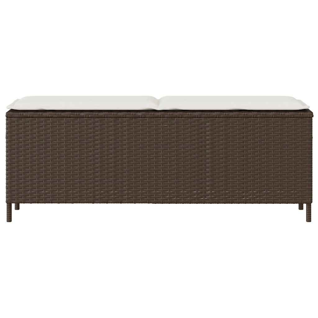 Banco de jardim com almofadão 110x30x40,5 cm vime PE castanho