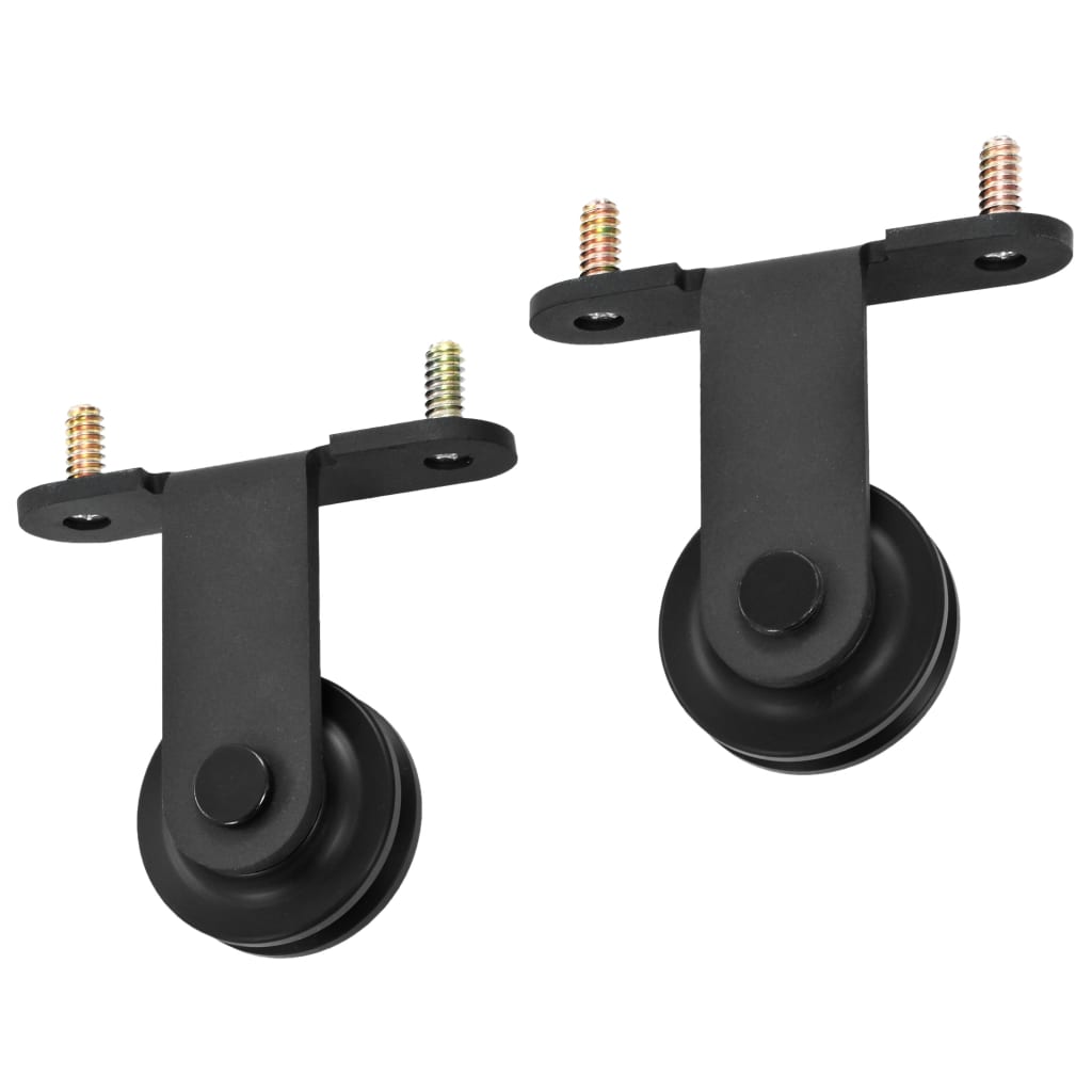 Kit de ferragens para porta deslizante skien 200 cm aço preto