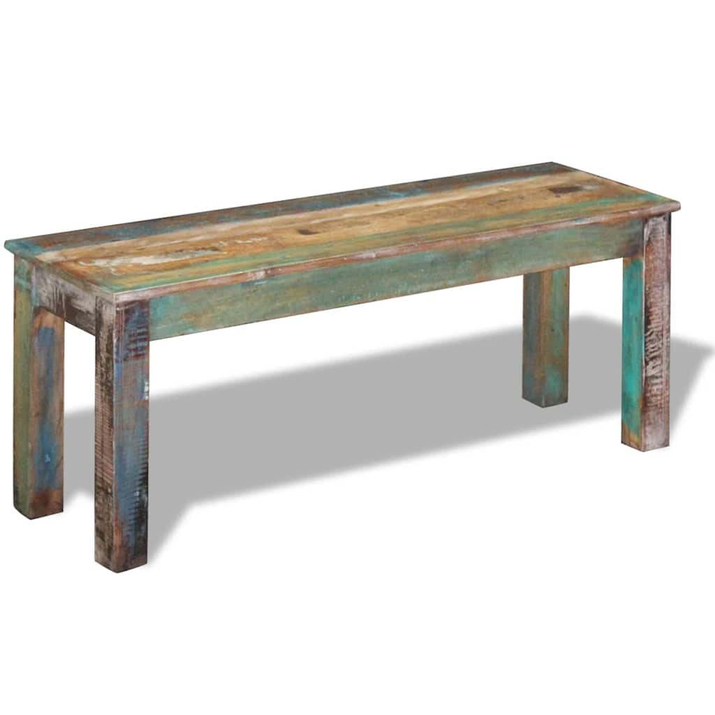 Banco 110x35x45 cm madeira reciclada maciça