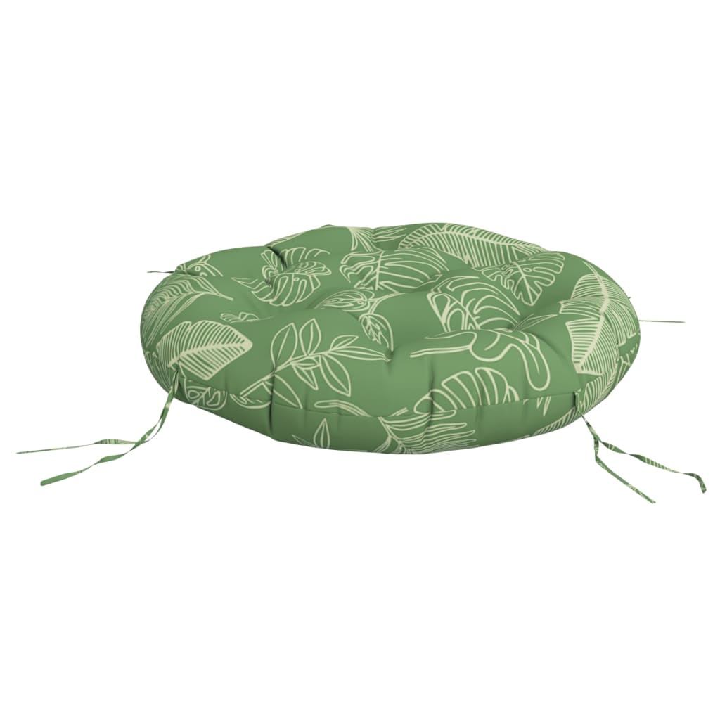 Almofadão redondo ø 60 x11 cm tecido oxford padrão folhas