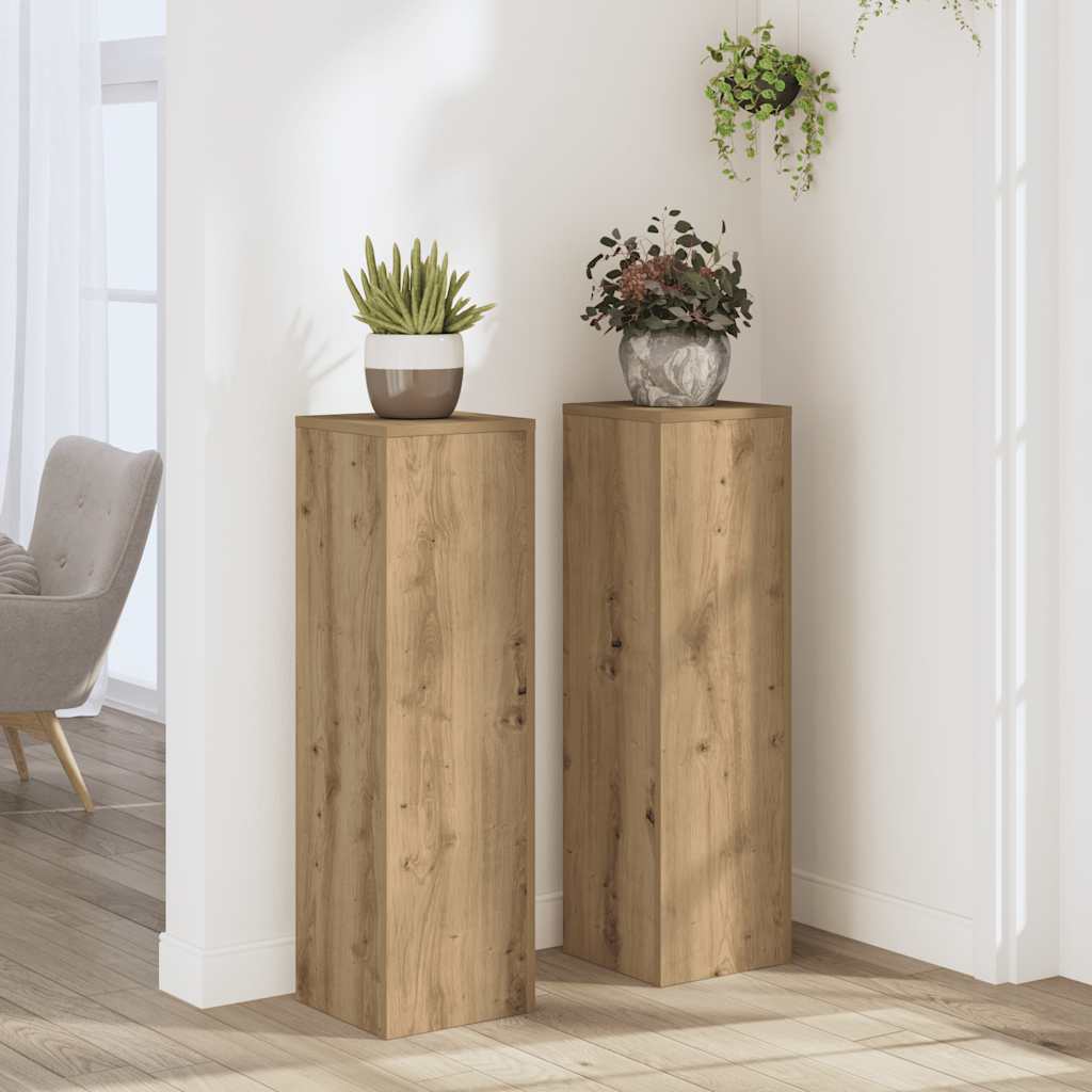 Suportes p/ plantas 2 pcs 25x25x80 cm derivados de madeira