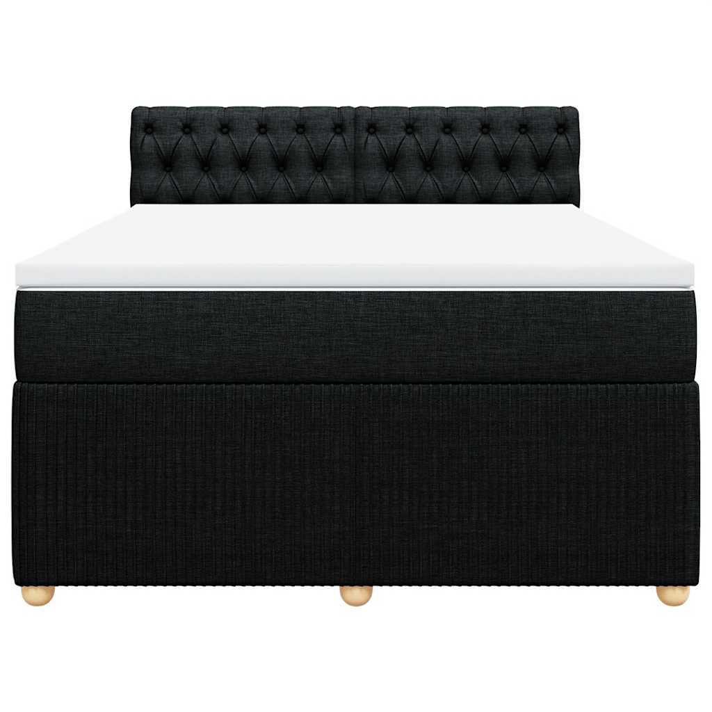 Cama com molas/colchão 140x200 cm tecido preto