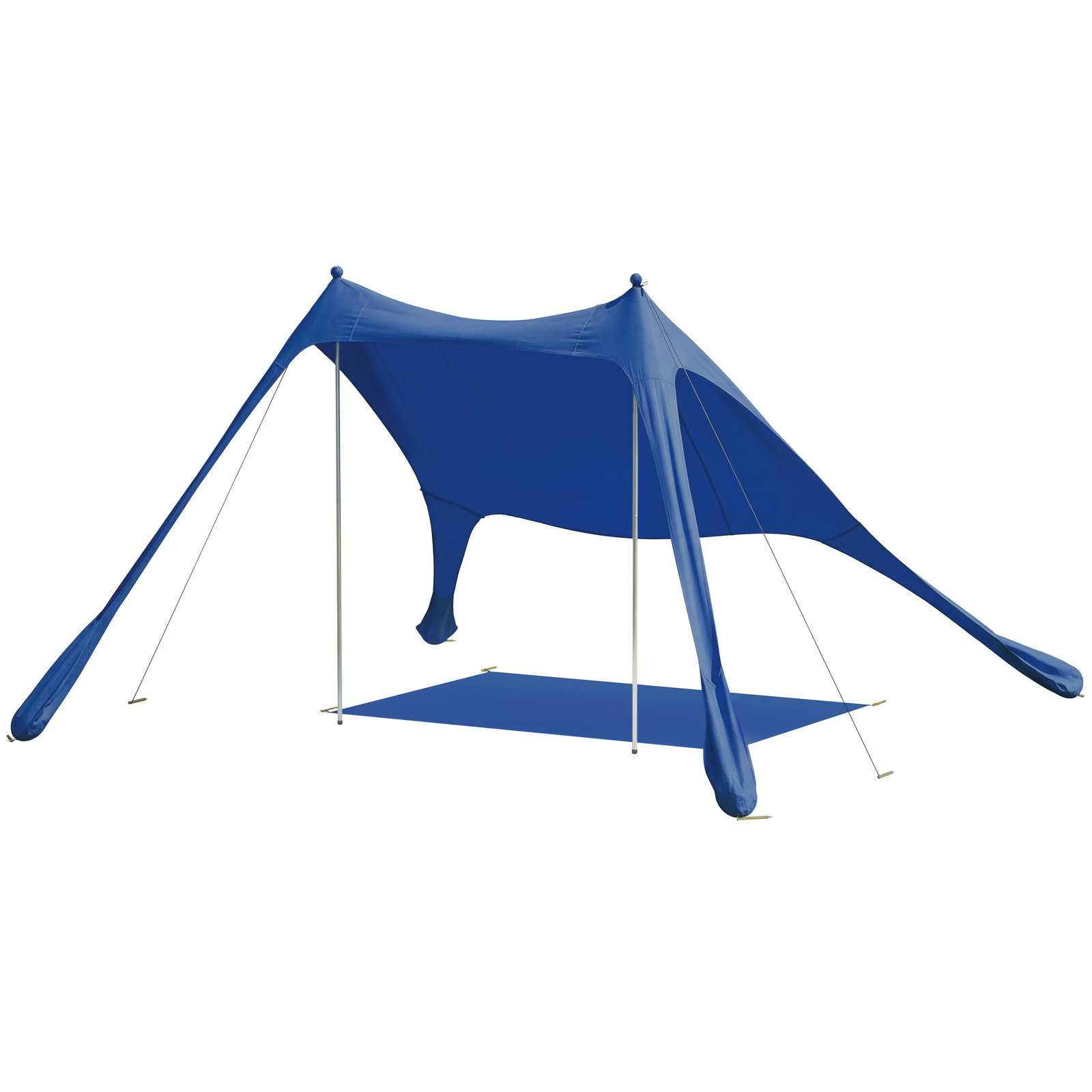 Tenda de praia dobrável com esteira upf50+ postes de alumínio pá estacas e bolsa de transporte 208x200 cm azul