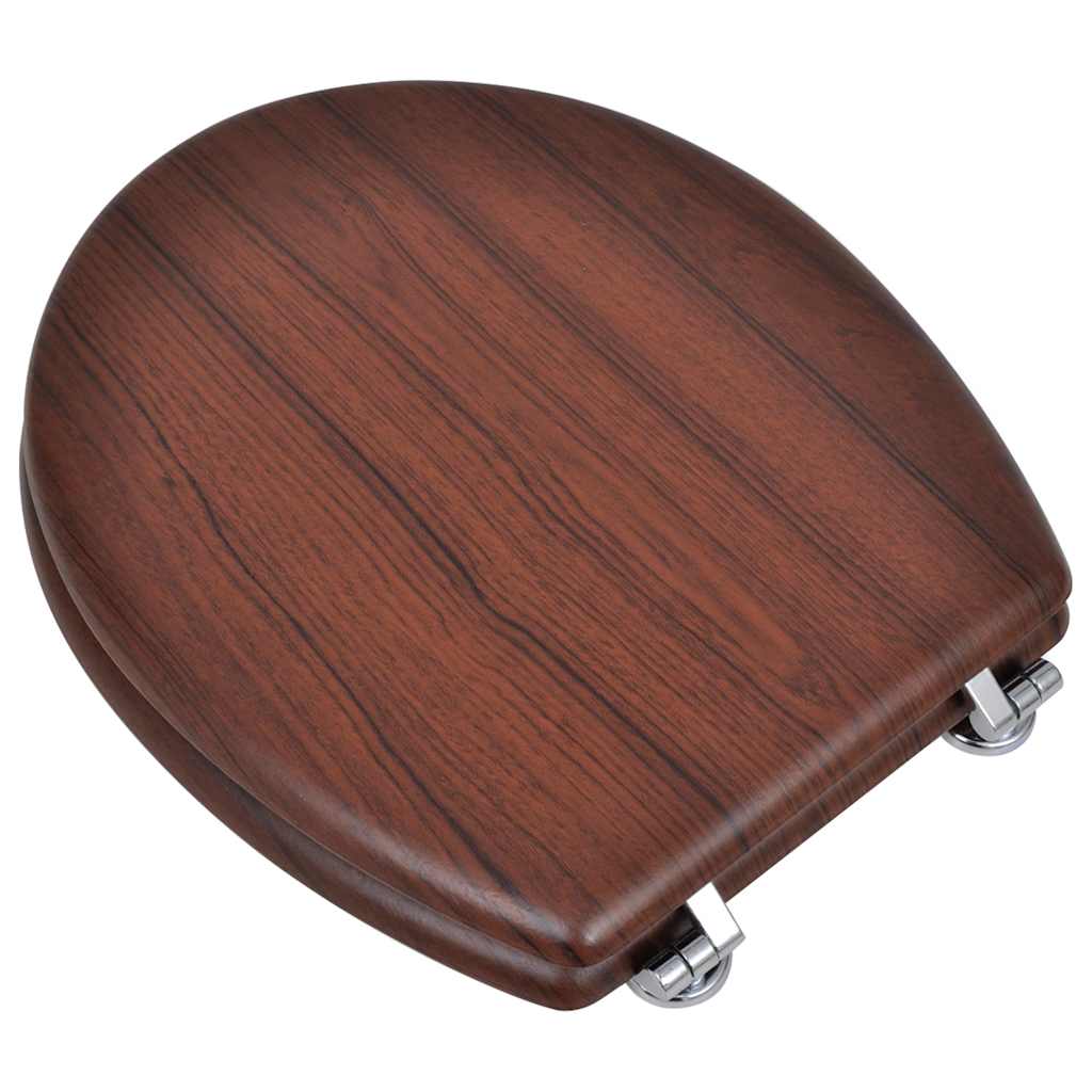 Assentos de sanita com tampas 2 pcs MDF castanho
