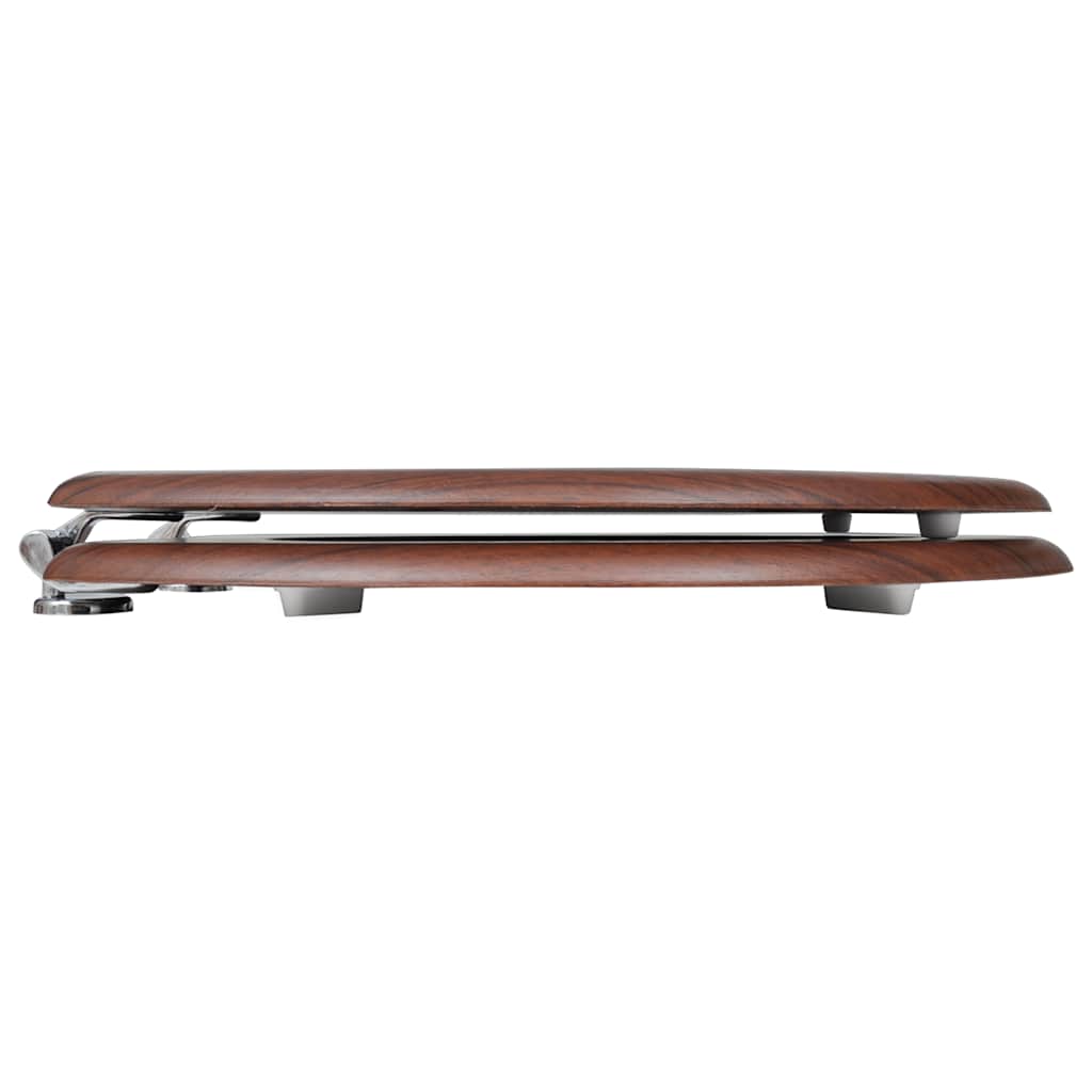 Assentos de sanita com tampas 2 pcs MDF castanho