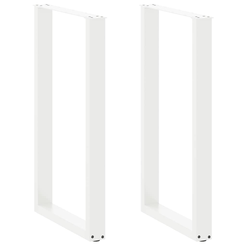 Pés de mesa de bar em forma de u, 2 peças, branco, 60x(100-101) cm, aço