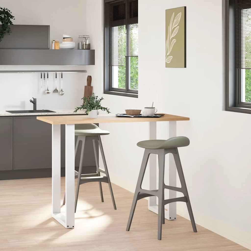 Pés de mesa de bar em forma de u, 2 peças, branco, 60x(100-101) cm, aço