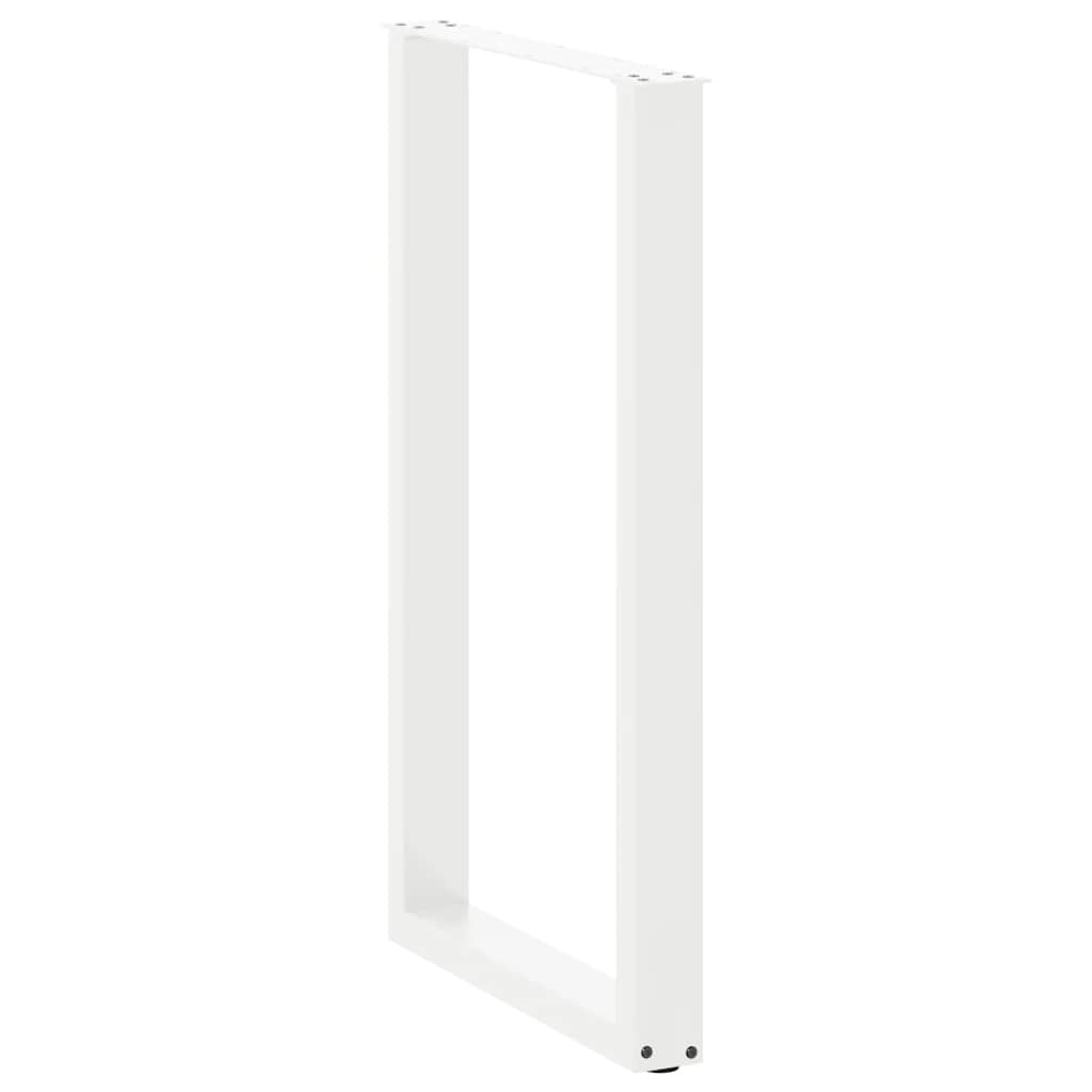 Pés de mesa de bar em forma de u, 2 peças, branco, 60x(100-101) cm, aço