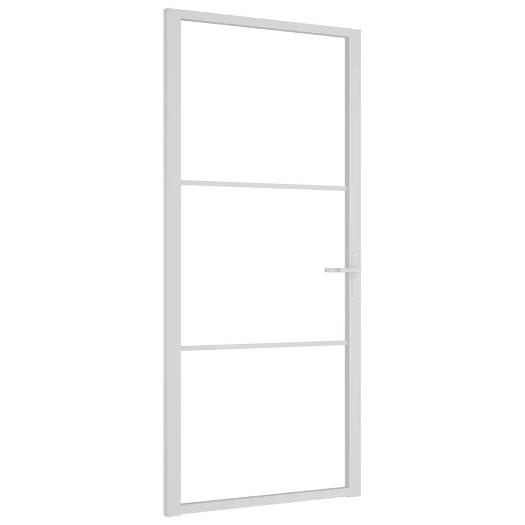 Porta de interior 93x201,5 cm vidro esg e alumínio branco