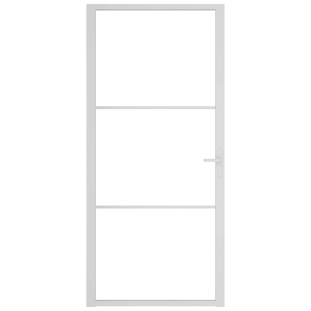 Porta de interior 93x201,5 cm vidro esg e alumínio branco