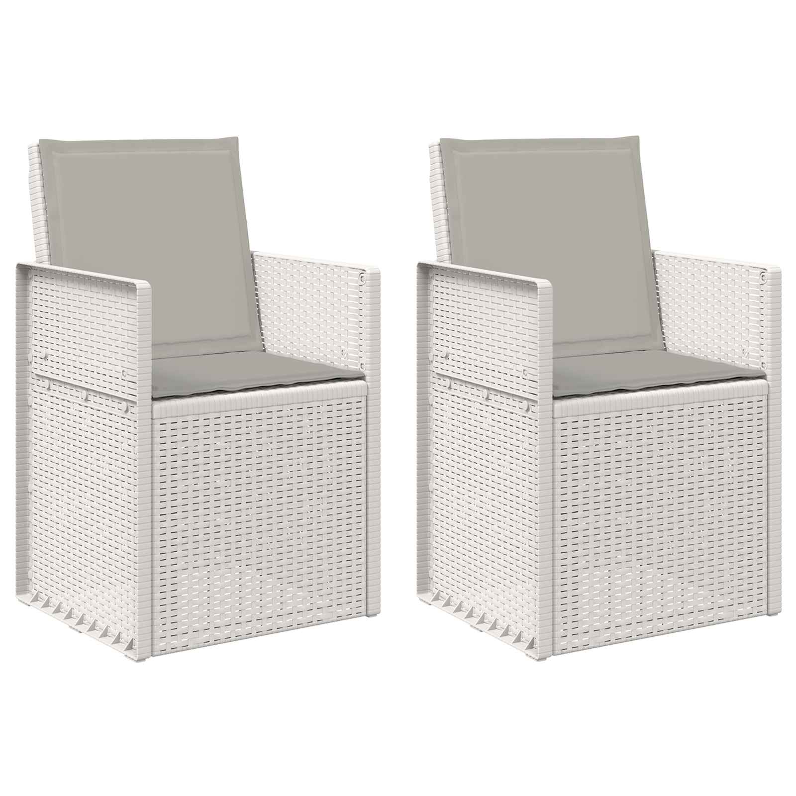 Cadeiras de jantar para jardim 2 unid. branco e cinzento-claro