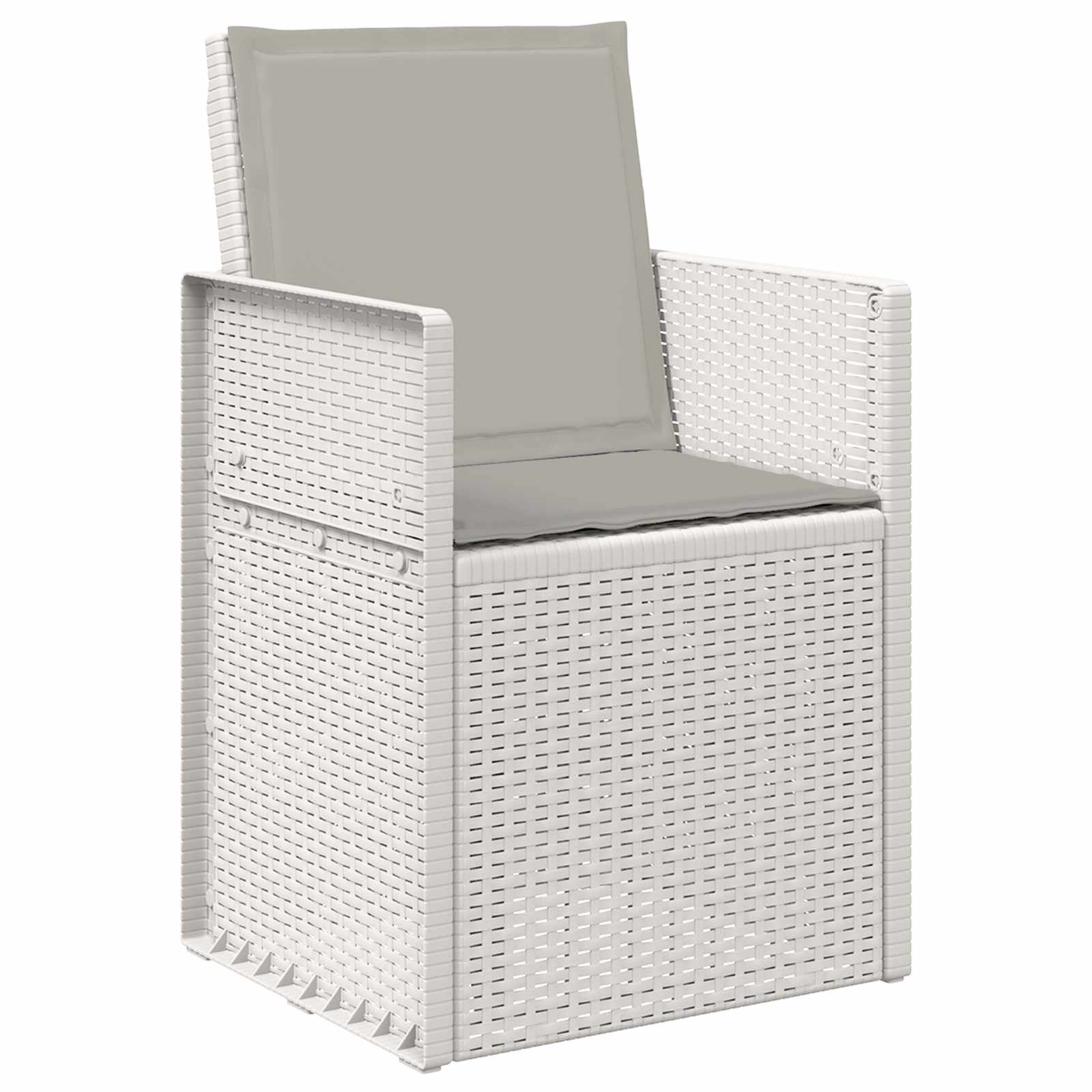 Cadeiras de jantar para jardim 2 unid. branco e cinzento-claro