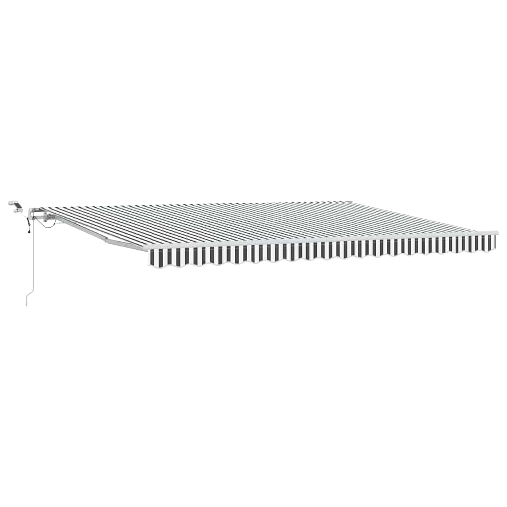Toldo retrátil automático com LED 450x300 cm antracite/branco