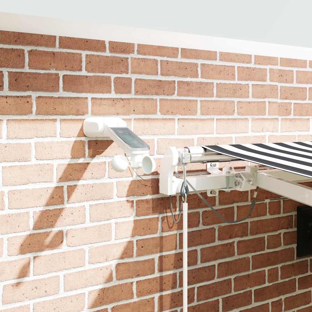 Toldo retrátil automático com LED 450x300 cm antracite/branco