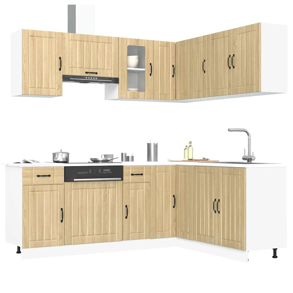 11 Peças armário de cozinha conjunto lucca sonoma carvalho