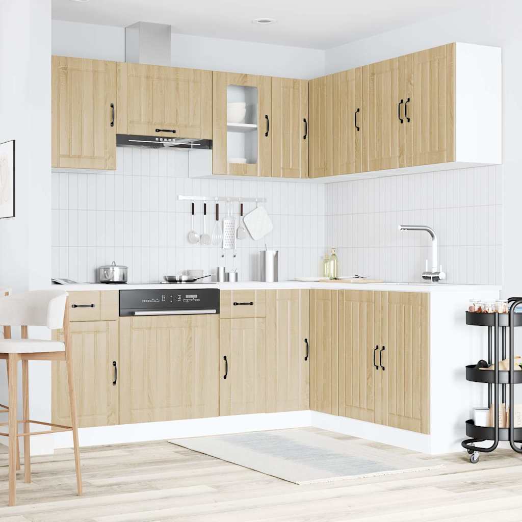 11 Peças armário de cozinha conjunto lucca sonoma carvalho