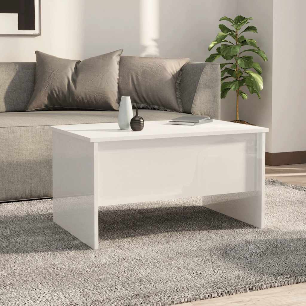 Vidaxlmesa decentro80x50x42,5cm madeira processada branco brilhante