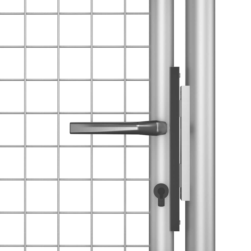 Portão de jardim em aço galvanizado 100x175 cm prata