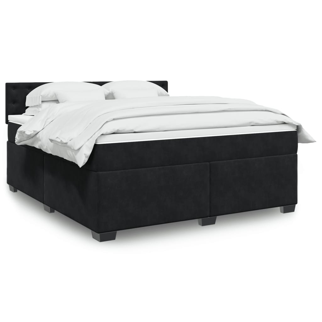 Cama com molas/colchão 180x200 cm veludo preto